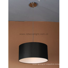 Lâmpada de pingente de tecido de seda residencial Drum Shade